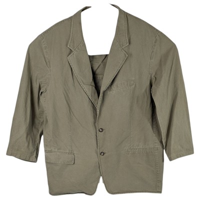 Khaki Blazer Jacket Mens 50 Sport Coat LL Bean Presentation Canvas Safari Beige