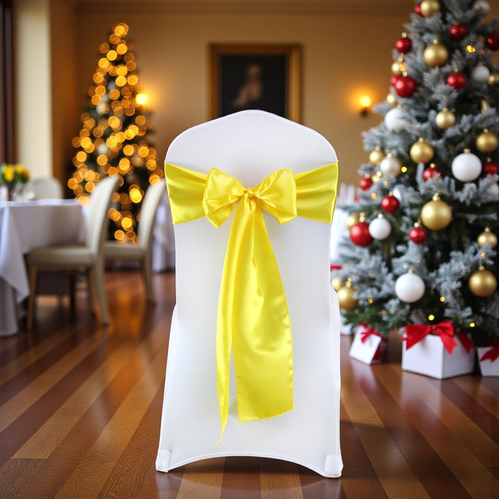 Sashes 25 Pack 7x108 Yellow, Wedding Party Bow Tie Ribbon