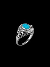 925 Sterling Silver Turquoise Ring   Abstract Design   Handcrafted   Navajo