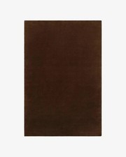 Hand Tufted Wool Rug Solid Walnut Brown Scandinavian Modern Handmade Area Rug
