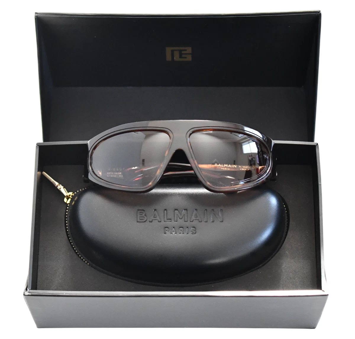 Balmain Paris BL 2012 Sunglasses Brown Marble Studded Made in France with Case Balmain B-Grand Crystal Chocolate Sunglasses - eye-oo.com main image 3