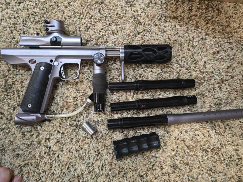 Empire Sniper Pump Pewter Paintball Gun Upgraded