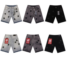 Fashion Men's Personality Street Cowboy Jeans Godspeed Embroidery Shorts