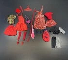 Vintage Lot Barbie Clothes Jumper Dress Tops Accessories