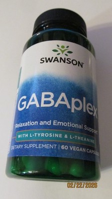 NIB SWANSON VITAMINS GABAPLEX L-TYROSINE L-THEANINE 60 CAPSULES EXPIRY 02/27