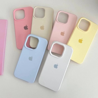 Liquid Silikon Hülle For iPhone 16 15 14 13 12 Pro Max 16+Plus Logo Case，Taschen