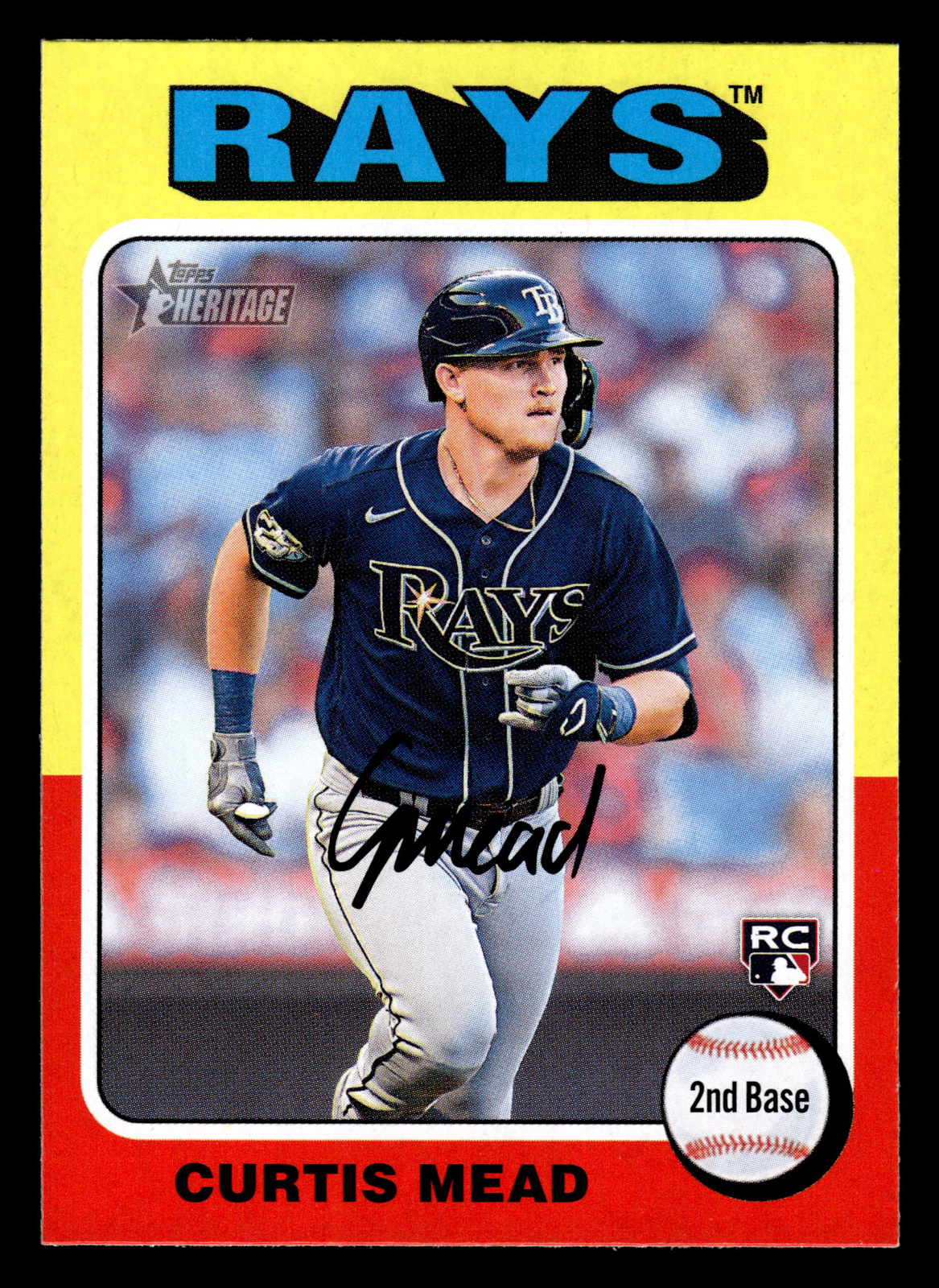 Curtis Mead 2024 Topps Heritage #176 Tampa Bay Rays