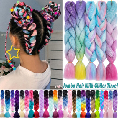 Ombre Haarverlängerung Synthetic Jumbo Braid zum Flechten Braids Voller Kopf DE