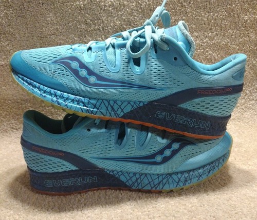 Saucony women's Freedom ISO S10355-3 Blue Running Shoes Sneakers Size:7.5 - Picture 2 of 9