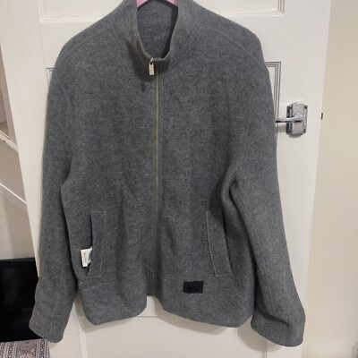 Dolce & Gabbana Logo Zip Up Funnel Neck Grey