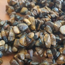 TIGER EYE QUARTZ BEAD CHIPS 5~10mm MIN 30 INCH STRUNG LENGTH Q1