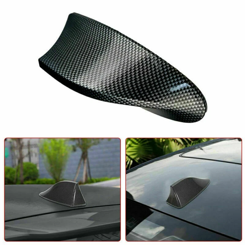 Car Exterior Antenna Carbon Fiber Shark Fin Roof Radio FM/AM Antena Radio Screw - Imagem 2 de 4