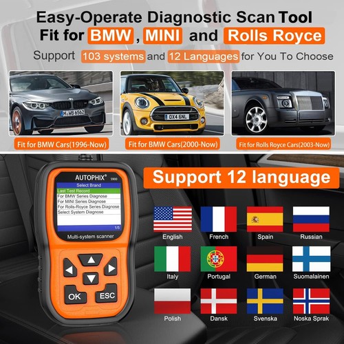 AUTOPHIX 5900 OBD2 Scanner Car ABS EPB BAT OIL Reset Diagnostic Tool FOR BMW CAR - Picture 6 of 7