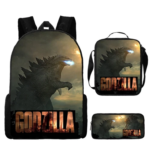 Mochila 3D Godzilla vs Kong Bolsa de libros escolares Mochila Bolsa de almuerzo Estuche para lápices Regalo - Imagen 17 de 50