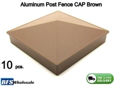 Aluminum Fence Post CAP 4 x 4 inches, Brown color,  10  pcs, Weather Resistant