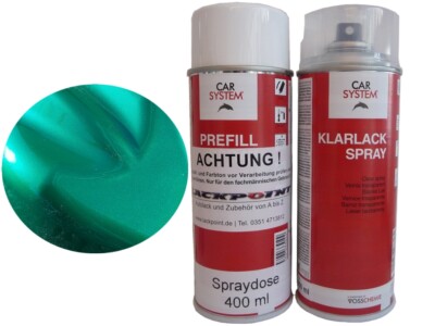 Spraydosen Set a400ml Autolack Candy Grün 3 Metallic + 1K Klarlack Lackpoint