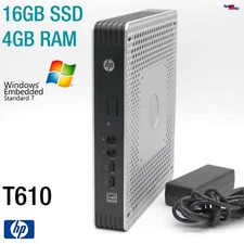 HP Thin Client T610 Computer PC RS-232 Windows 7 Embedded W7E 16GB SSD 4GB DDR3