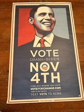 OBAMA BIDEN 2008 VOTE poster Election Campaign Poster Shepard Fairey Nov 4th