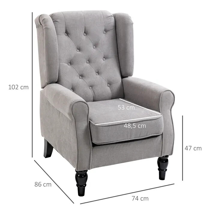 Fauteuil de salon haut de gamme capitonné avec piètement chêne