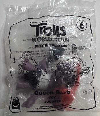 2020 Trolls World Tour Dreamworks Movie McDonalds Toy Figure Queen Barb #6 NEW