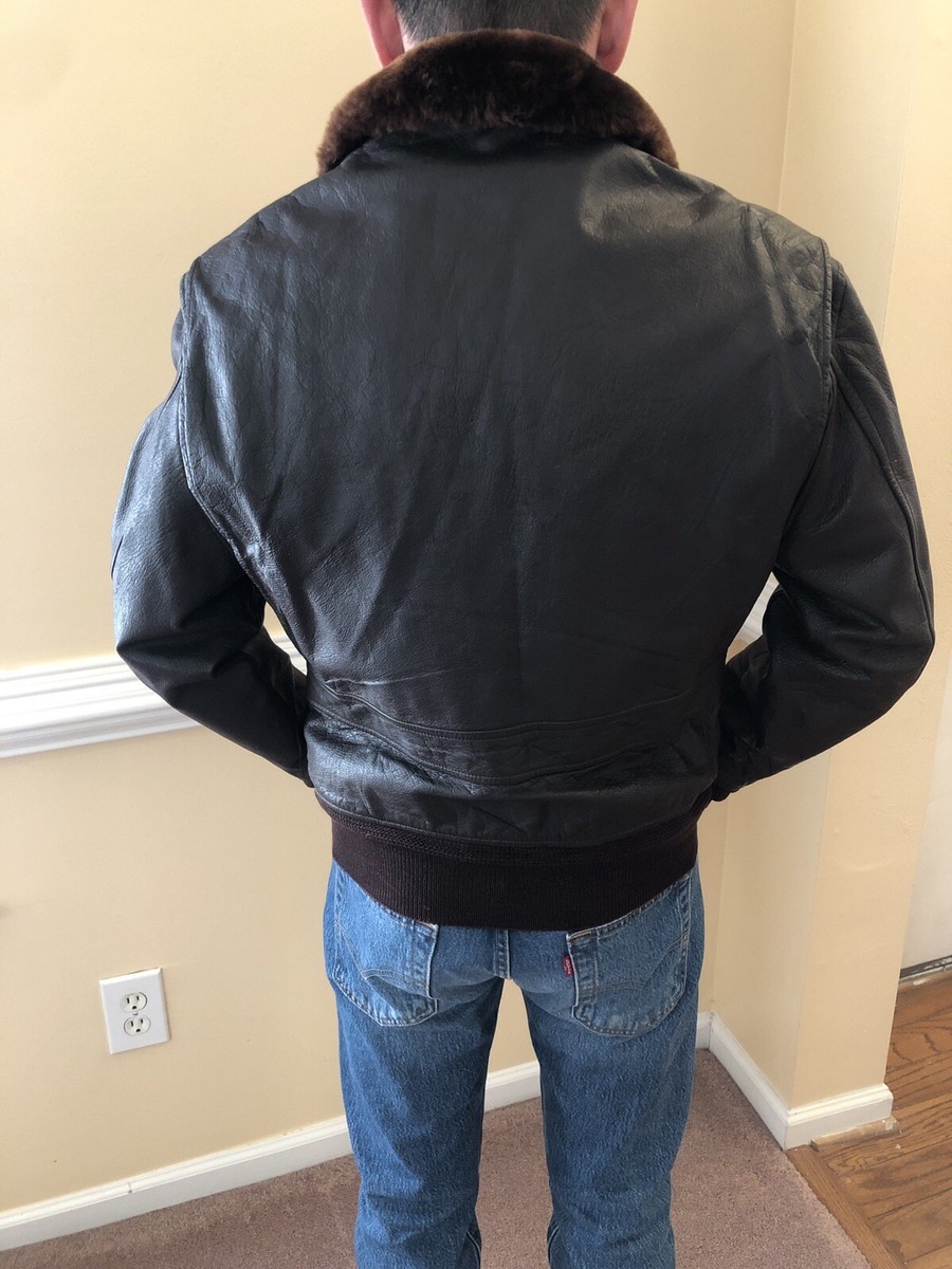 NAVY G-1 Flight Jacket Leather Bomber 1950's Spec J-7823 NAVY G-1 Flight Jacket Leather Bomber 1950's Spec J-7823