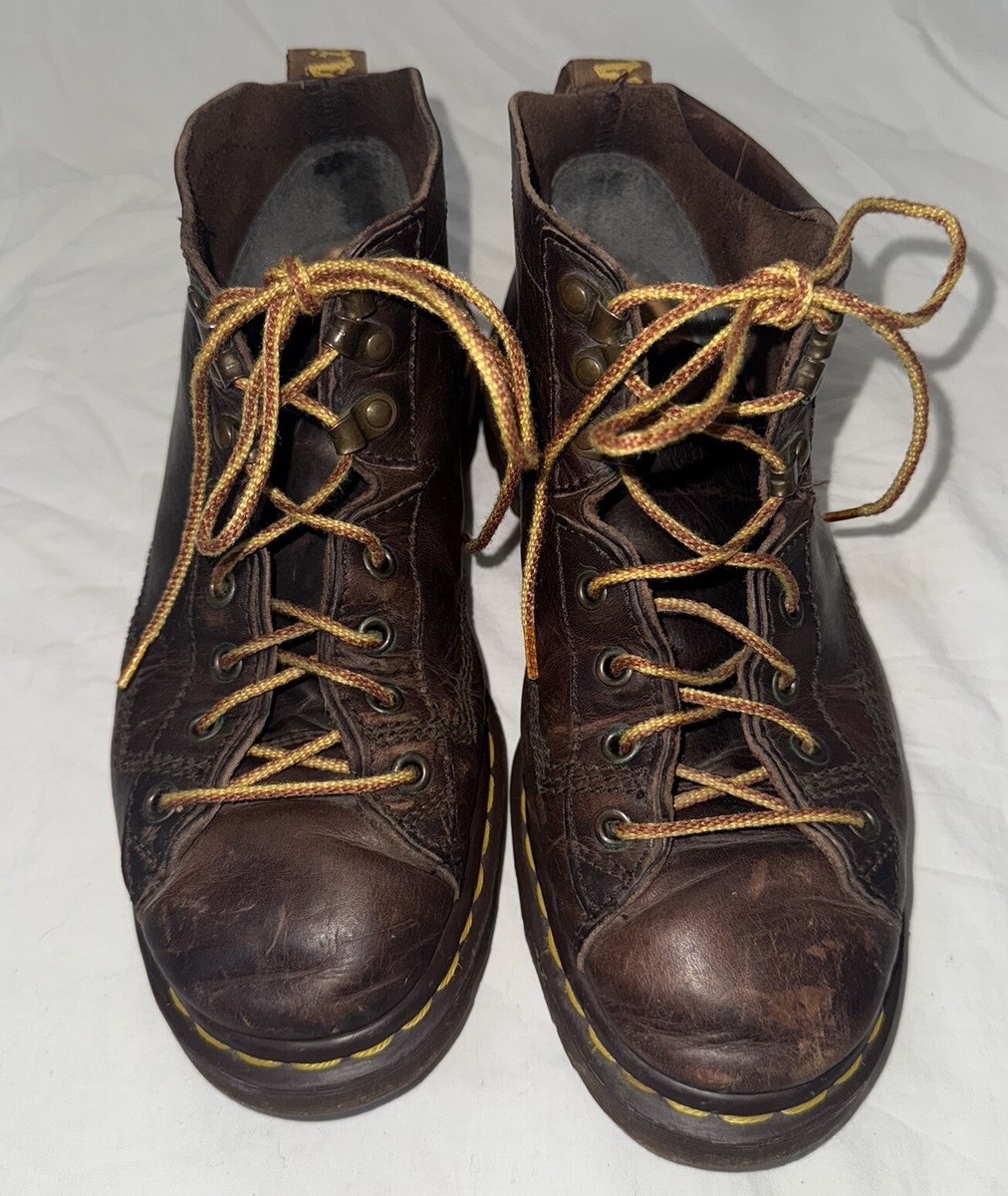 VINTAGE Dr Martens Boots Mens Size 8 Brown Leather Unisex  display picture 1