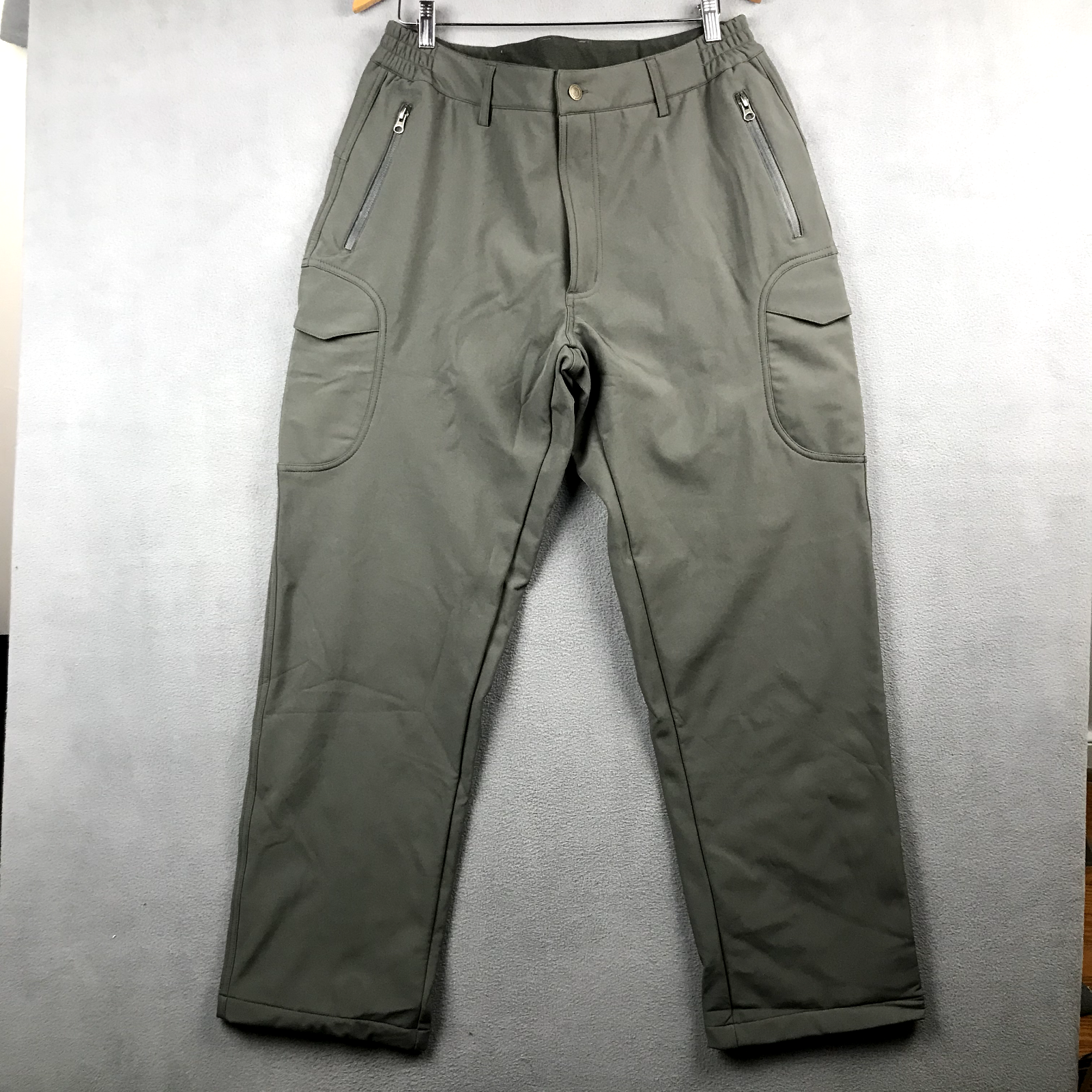 Free Soldier Pants Mens Large Gray Fleece Lined Tactical Cargo Softshell Hunting
