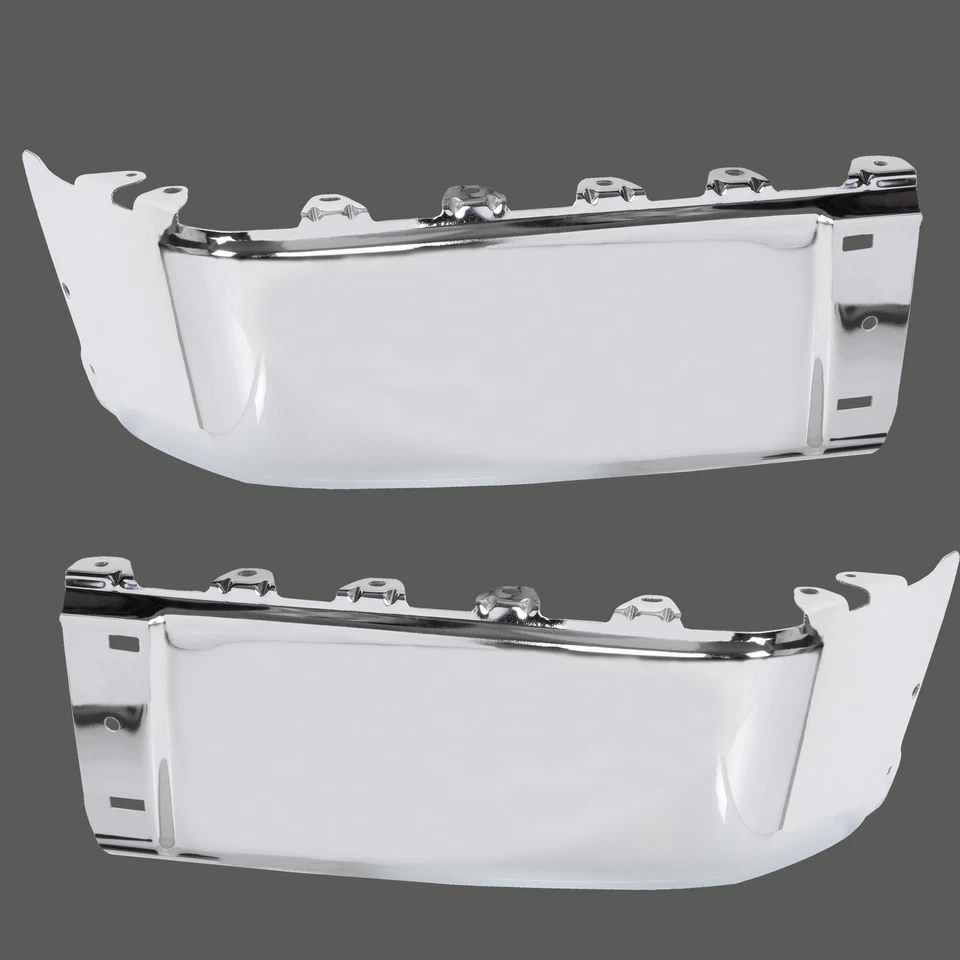For 07-13 Silverado Sierra 1500 2500HD 3500HD LH&RH Rear Bumper End Caps Chrome - Image 2 of 4