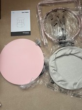 Vasagle, Round Side Table with Basket, Pink /White, £55, NEW