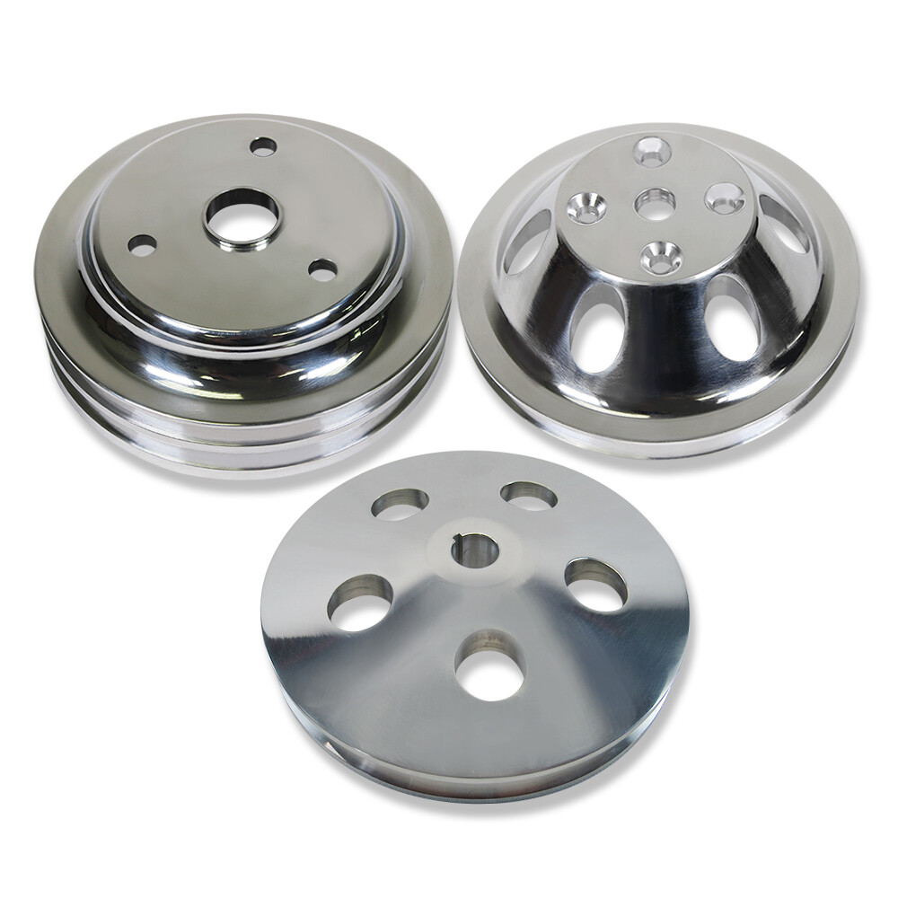 Chrome Saginaw Chrome Power Steering Pulley Single V Groove GM Keyway