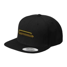 School Bus Style 2 Embroidered Flat Visor Snapback Hat