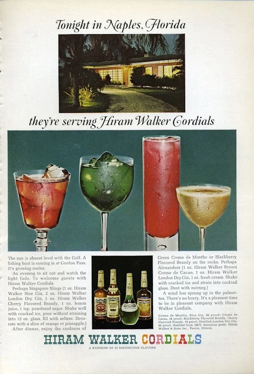 Пару постеров старой рекламы алкоголя. Hiram Walker Cordials. История,Алкоголь,Ликеры,Реклама