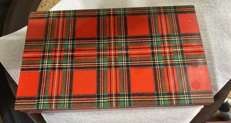 Vintage Plaid Tin