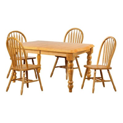 Sunset Trading Oak Selections 5-Piece 72'' Extendable Wood Dining Set in Oak