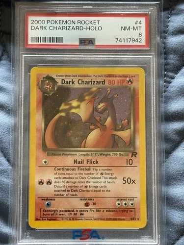 2000 Team rocket Dark Charizard Holo #4 PSA 8!