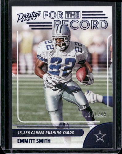 Emmitt Smith [Blue] #19 2023 Panini Prestige For the Record card