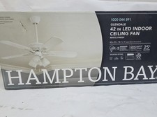 Hampton Bay Glendale 42 in. LED Indoor White Ceiling Fan with Light Kit- New 
