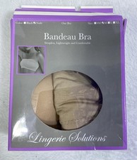 Lingerie Solution Bandeau Strapless Wire Free Lightweight Comfortable Bra New