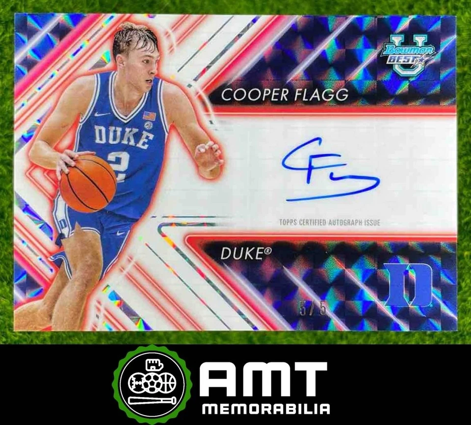 2024-25 Bowman's Best University Cooper Flagg Arrow Auto White Geometric 5/5
