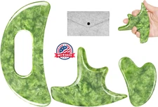 Herramienta gua sha piedra jade masaje drenaje linfa esculpir cuerpo celulitis