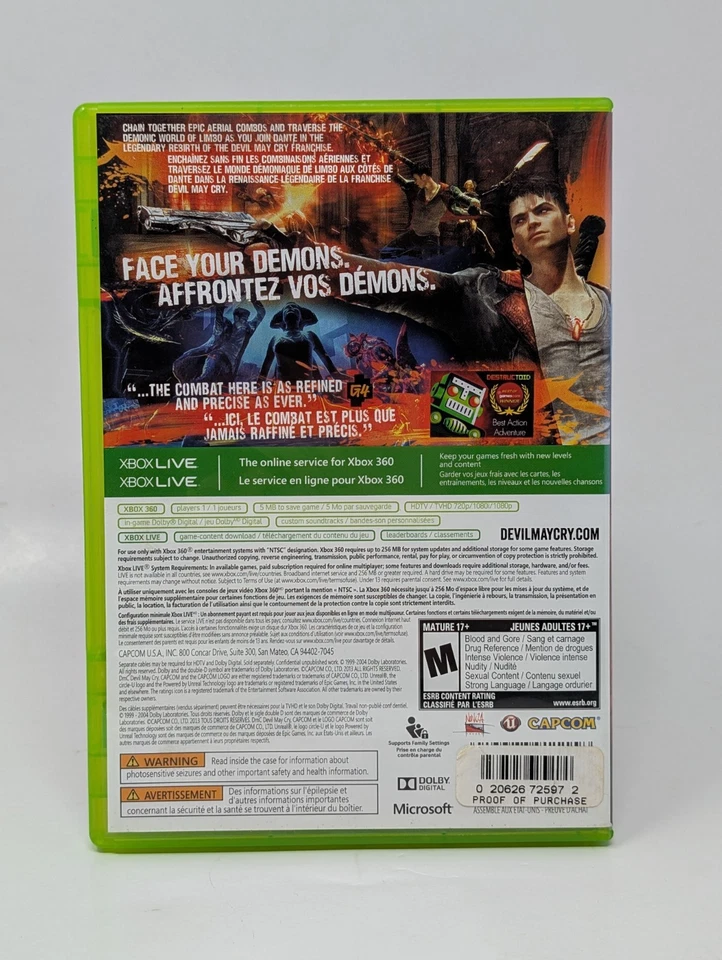 DmC Devil May Cry (Microsoft Xbox 360) - No Manual - Image 2 of 3