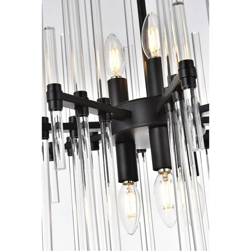 Elegant Lighting 2502D17BK Sienna 6 Light 17 inch Black Pendant Ceiling Light - Picture 4 of 8