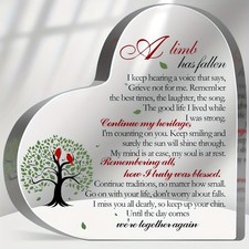 Sympathy Heart Acrylic Plaque Bereavement Gift Remembrance Desktop Decoration