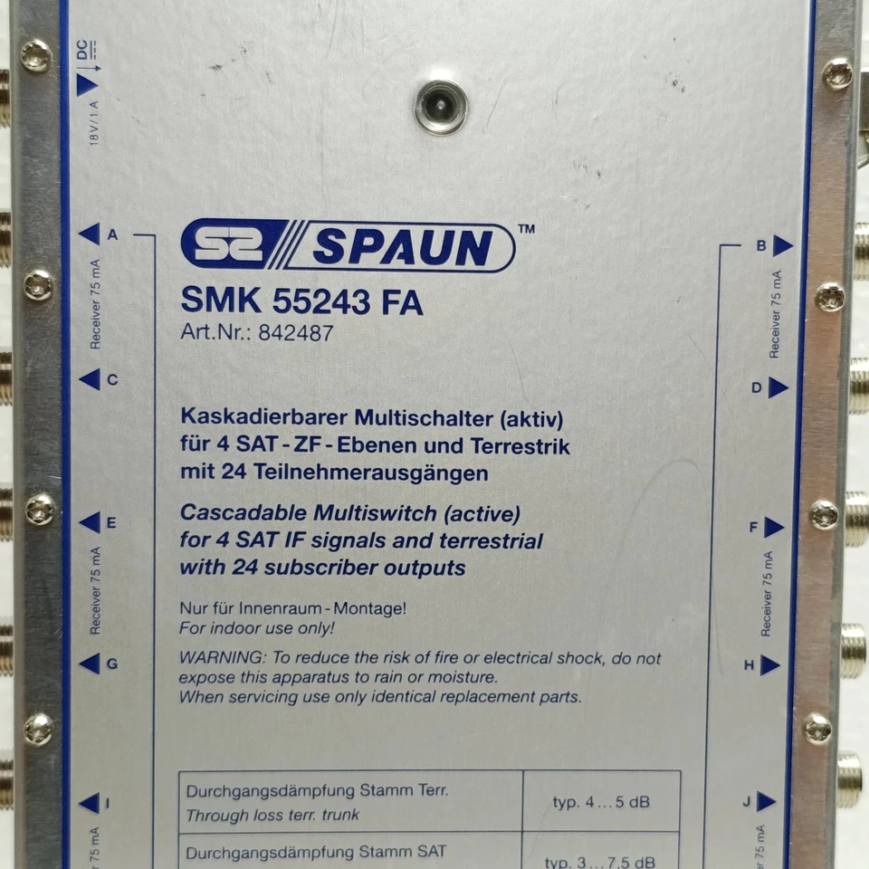 Spaun SMK 55243 FA Satelliten-Multiswitch 842484 | 5-In 24-Out Deutschland - Bild 3 von 4