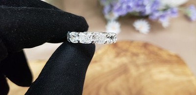 8.50 CT Cushion Cut Natural Diamond Eternity Band / AVG 0.70 cts - Platinum 950