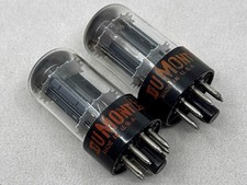 Matched Pair DuMont 6SN7GTB Chrome Dome Black Plates O Getter Matched Codes 1964