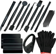 Automotive Vinyl Wrap Kit With Tools Black Vinyl Car Compatible Plastic Ex..