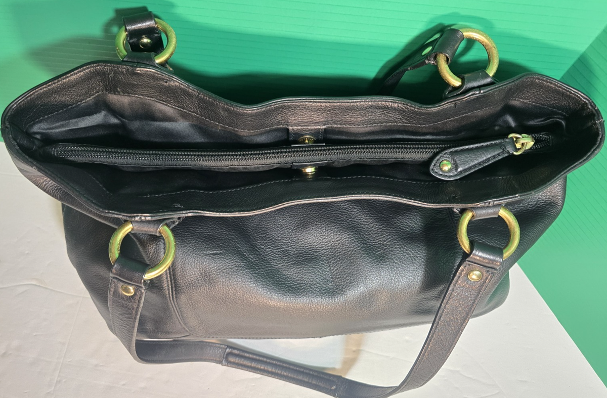 Y2K COACH F24961 Campbell Carryall Hobo Shoulder Bag Leather Dark