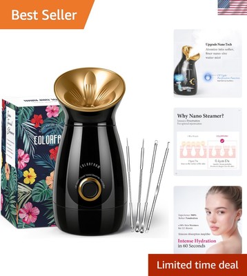 At-Home Spa Nano Ionic Facial Steamer with 4-Pc Skin Kit - Gift-Ready Packaging