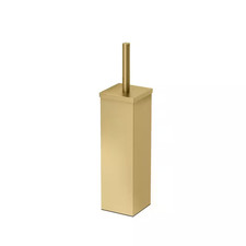 Elegant Square Toilet Brush Holder in Gold